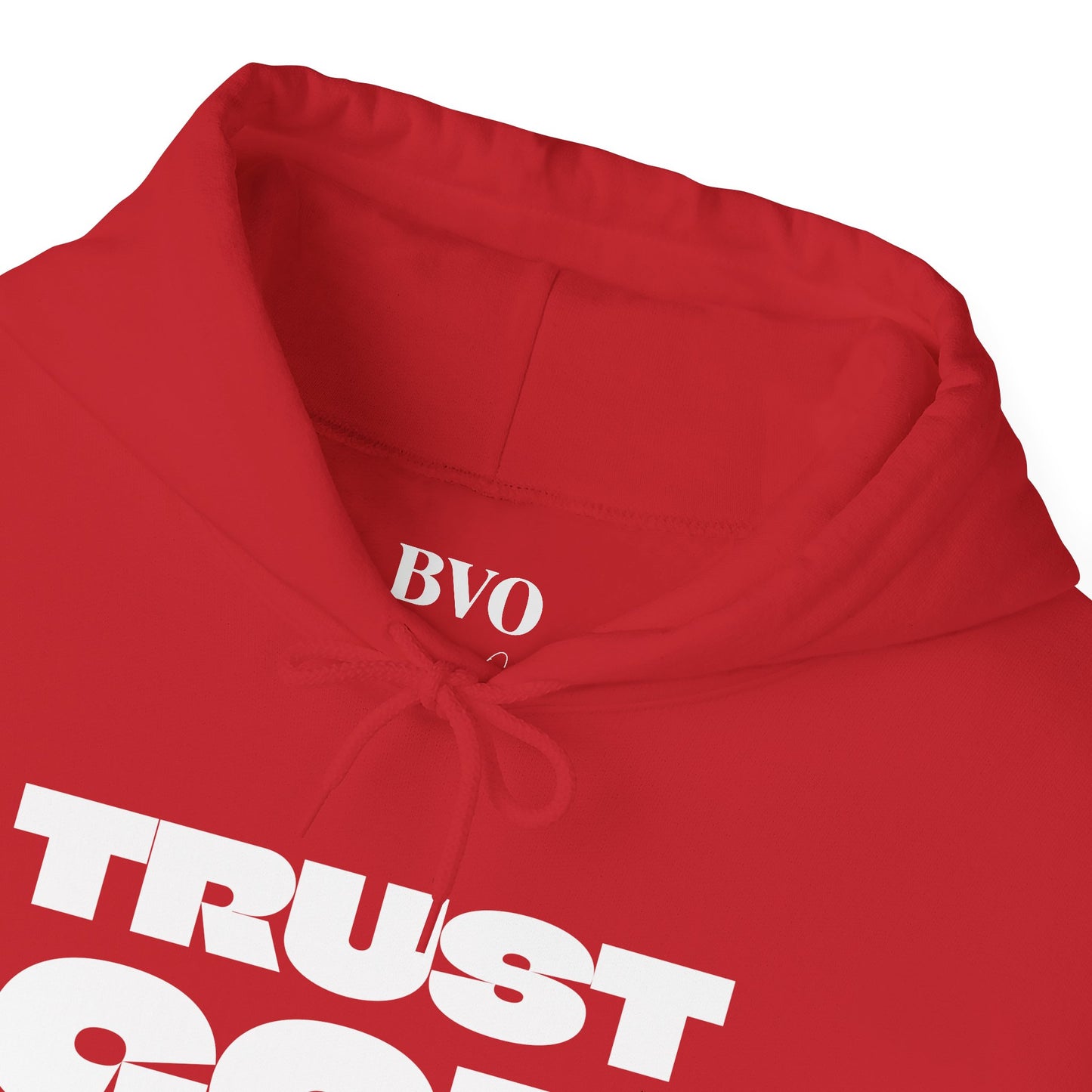 Trust God Red Hoodie - "Trust the Process" Christian Faith Pullover