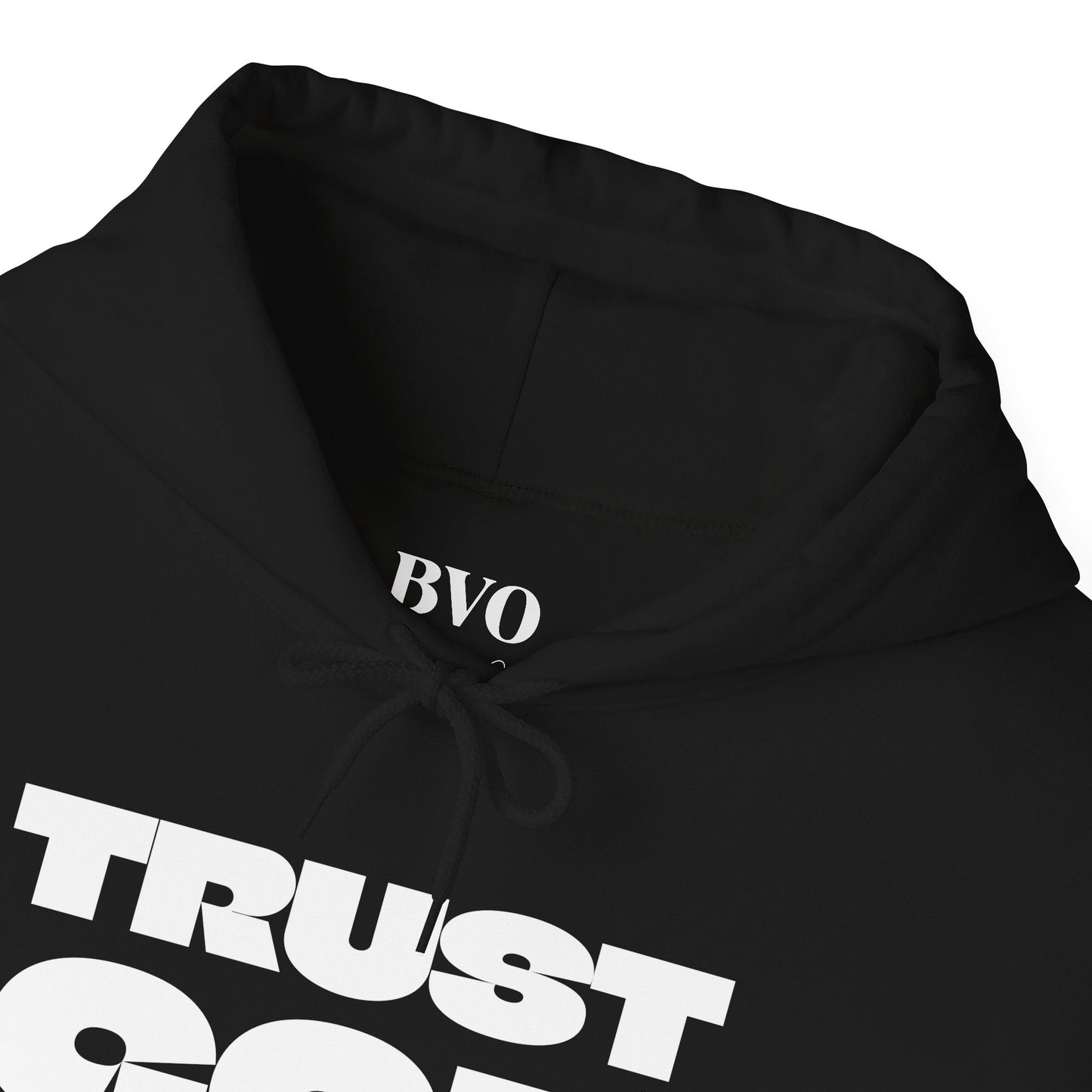 Trust God Black Hoodie — "Trust the Process" Inspirational Christian Sweatshirt