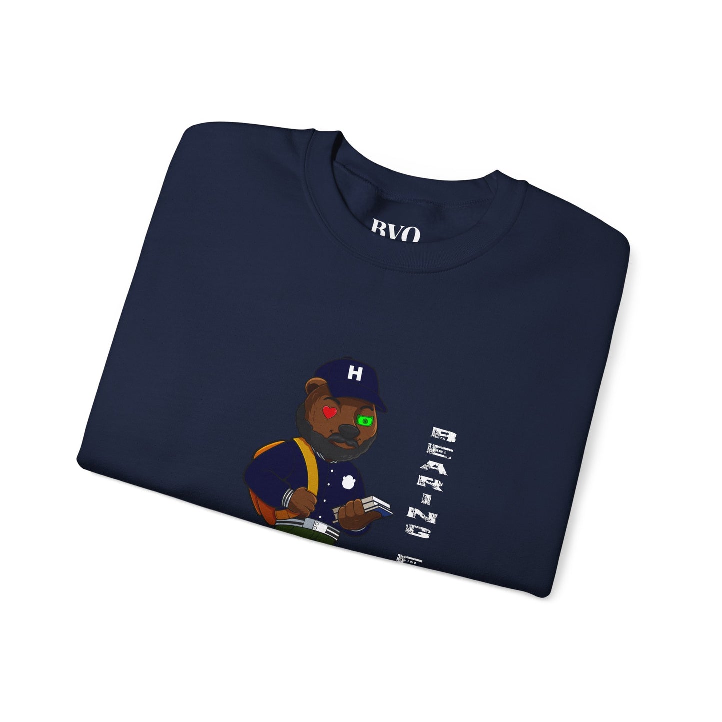 Bear Varsity Navy Blue Crewneck Sweatshirt — 'Bear With Me' Streetwear Collection