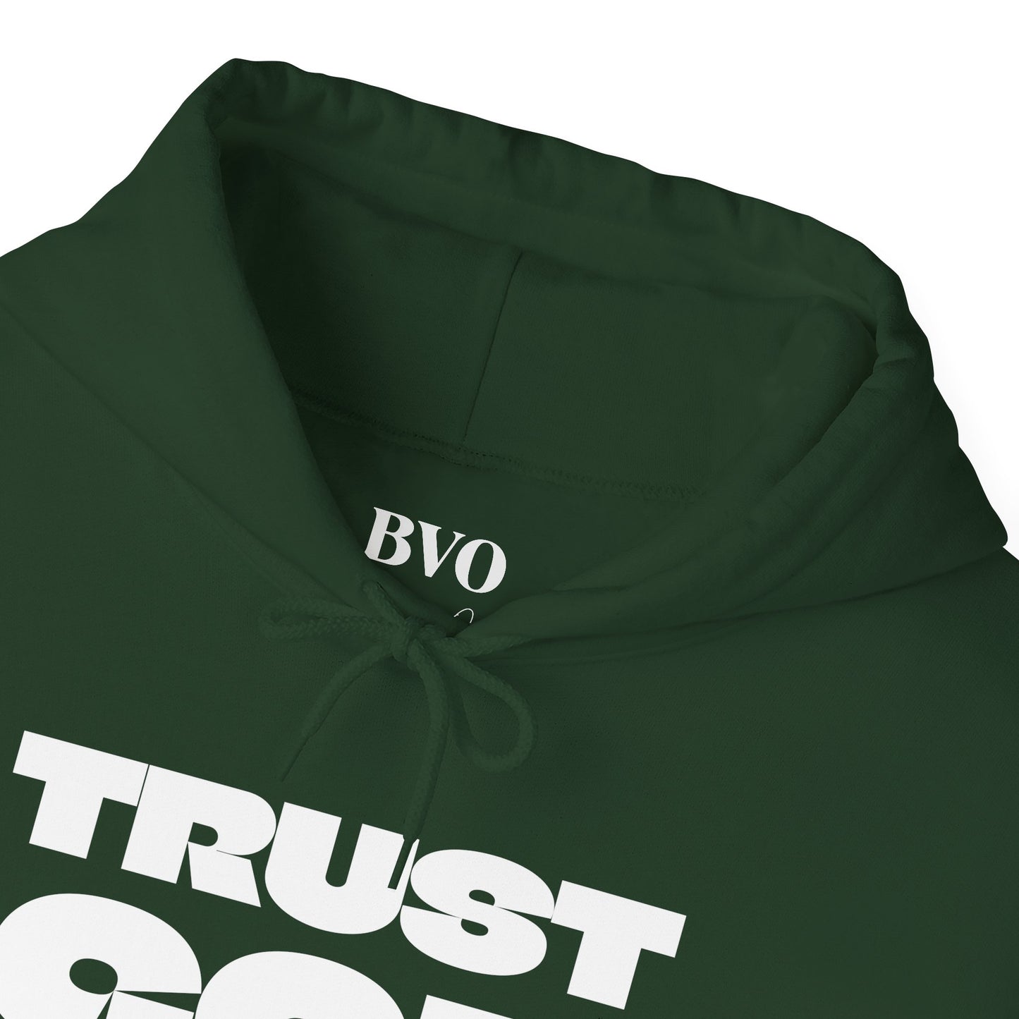 Trust God Forest Green Hoodie — "Trust the Process" Inspirational Christian Pullover