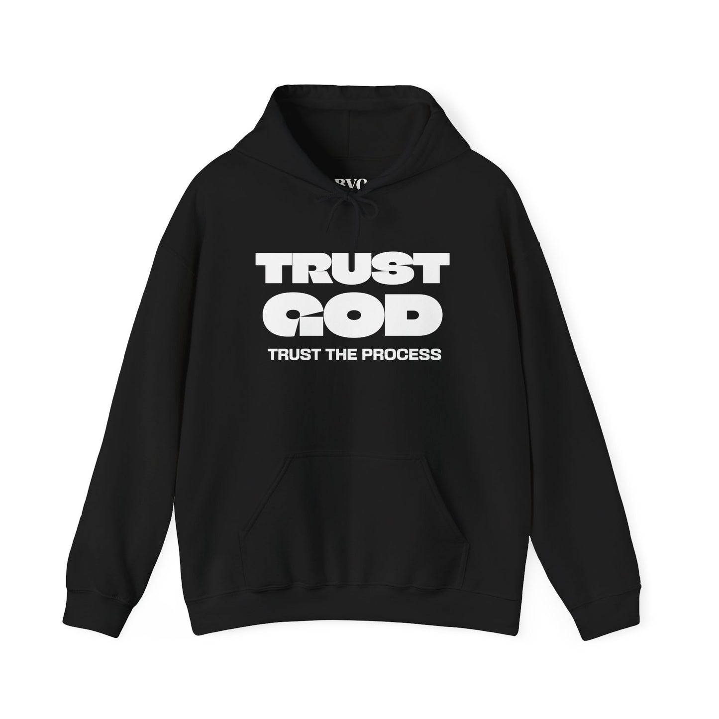 Trust God Black Hoodie — "Trust the Process" Inspirational Christian Sweatshirt