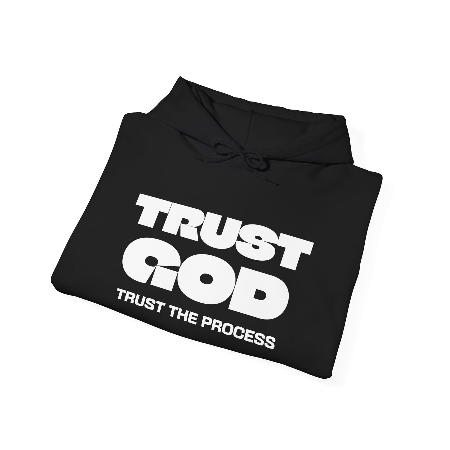 Trust God Black Hoodie — "Trust the Process" Inspirational Christian Sweatshirt