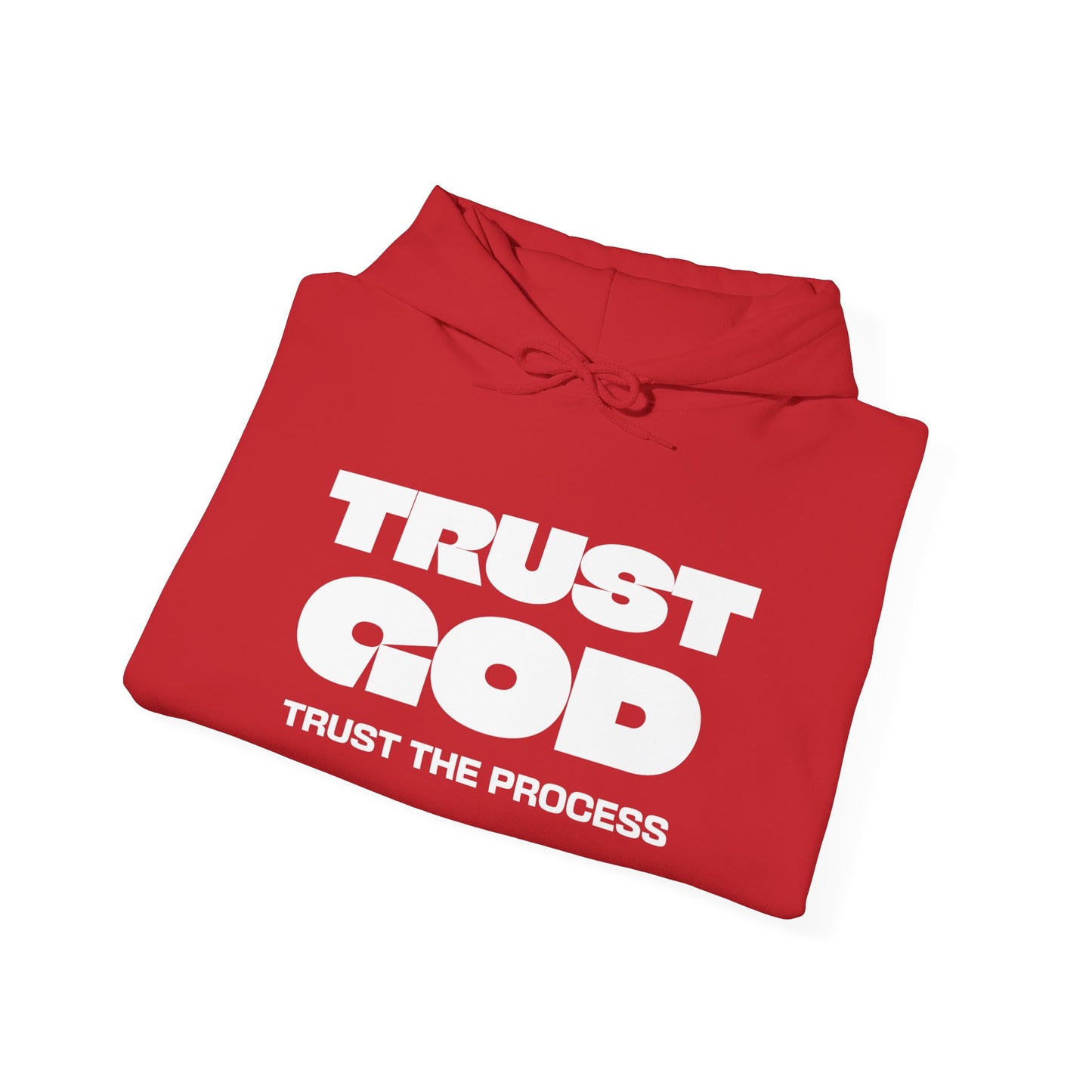 Trust God Red Hoodie - "Trust the Process" Christian Faith Pullover