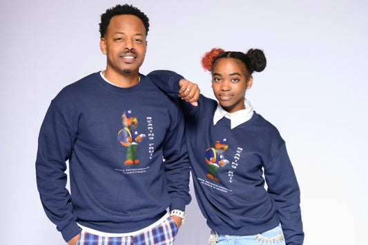 Bear Varsity Navy Blue Crewneck Sweatshirt — 'Bear With Me' Streetwear Collection